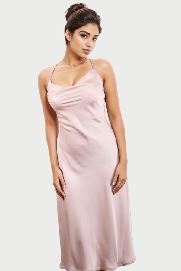 Cowl Satin Dress