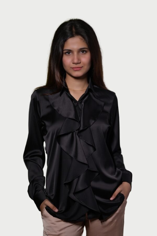 Satin Ruffle Shirt